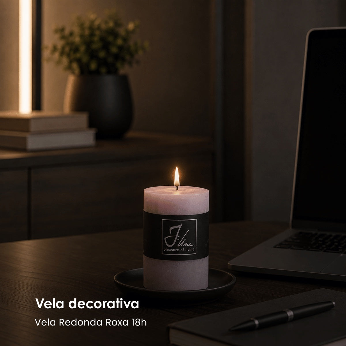 Vela Cilíndrica Rosa 5x7,5cm - 18h