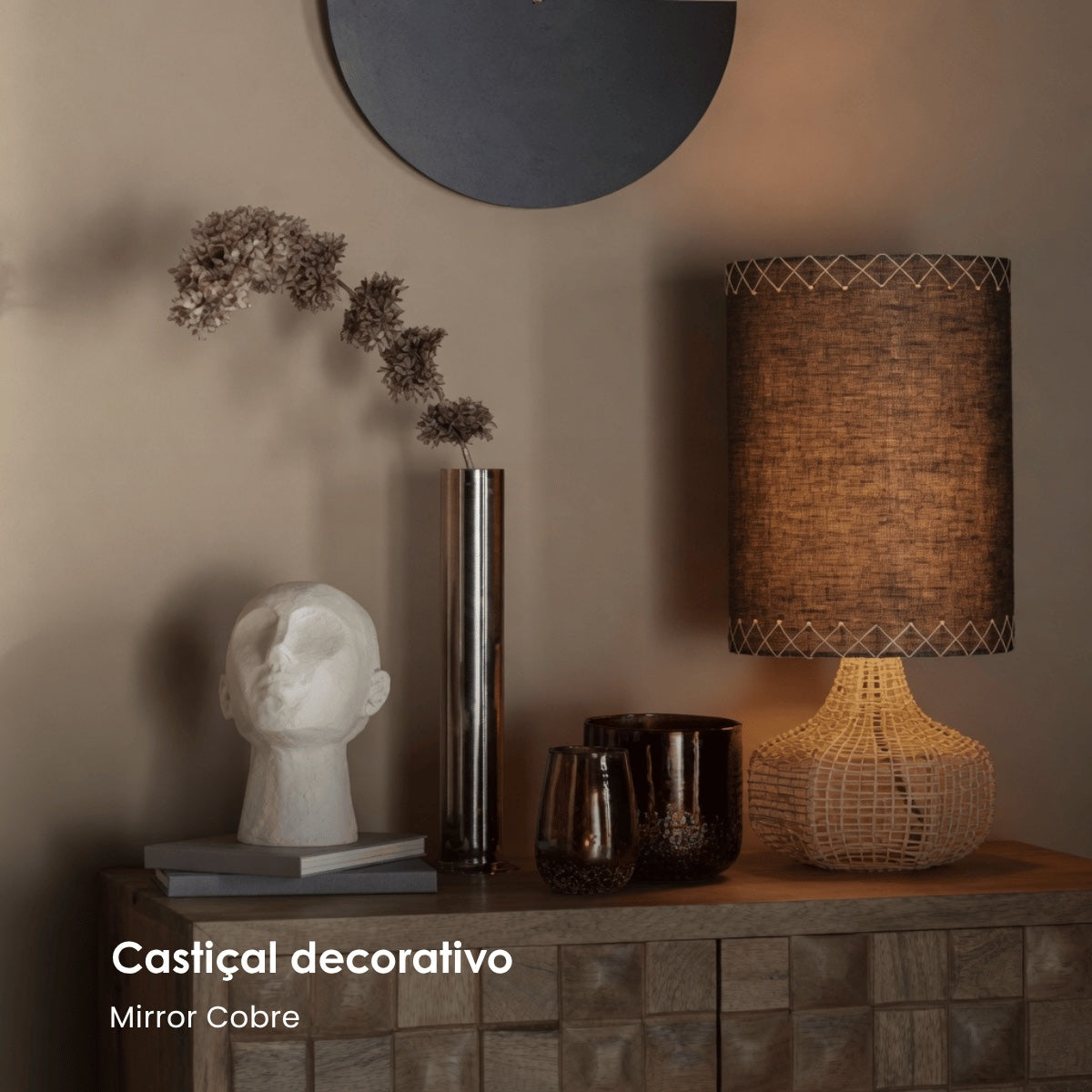 Vaso Mirror Cobre Em Vidro 14cm