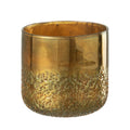 Vaso Mirror Dourado Em Vidro 14cm