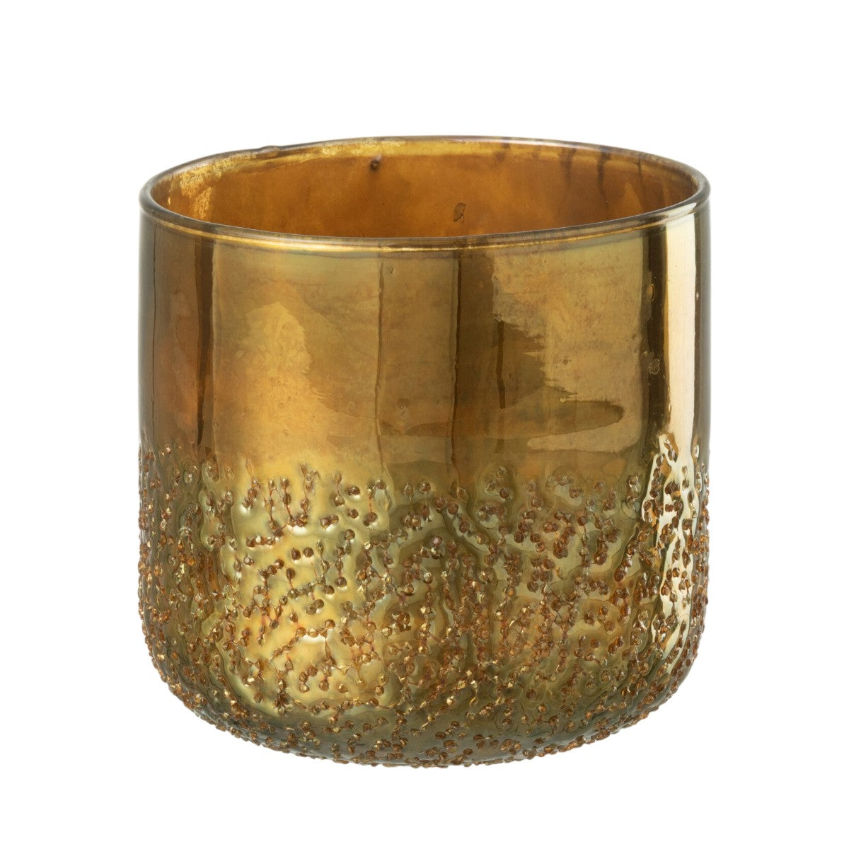 Vaso Mirror Dourado Em Vidro 14cm