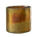 Vaso Mirror Dourado Em Vidro 20cm