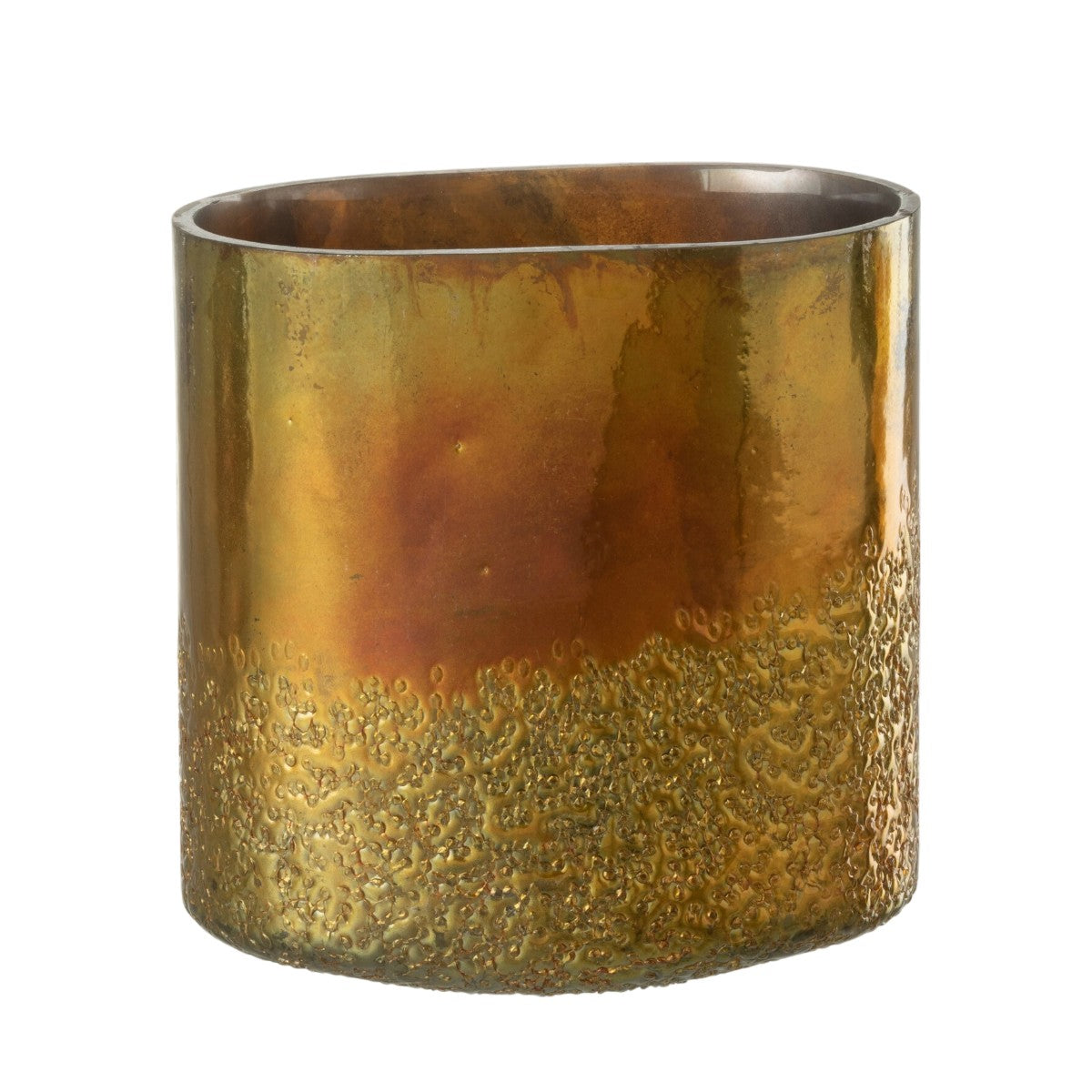 Vaso Mirror Dourado Em Vidro 20cm
