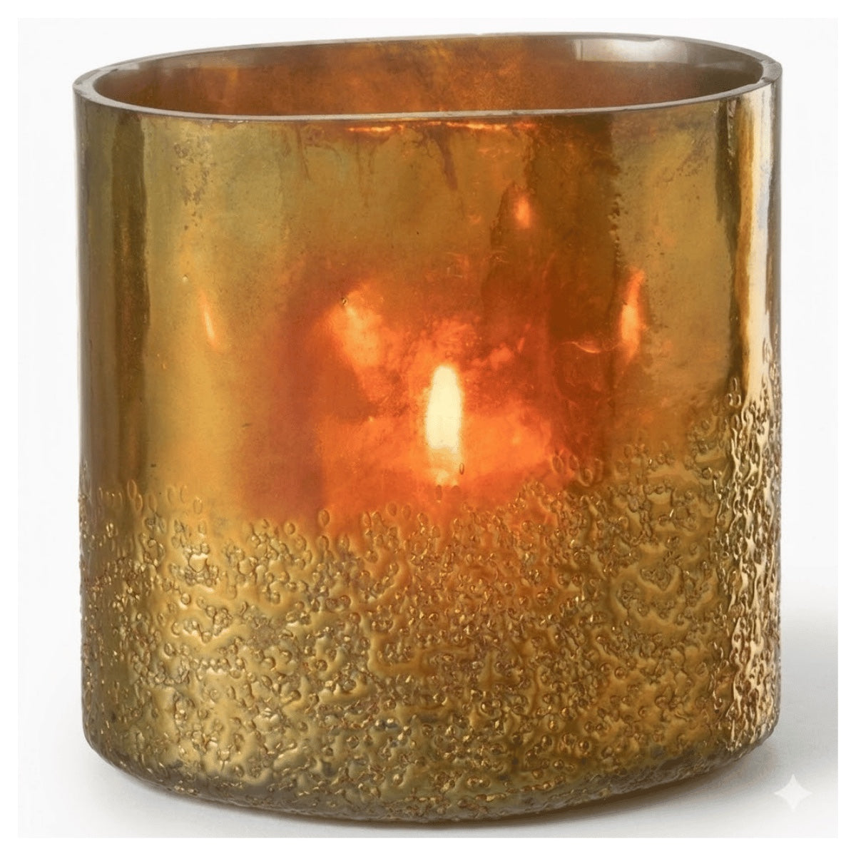 Vaso Mirror Dourado Em Vidro 20cm