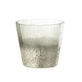Vaso Ribbed Prata Em Vidro 17cm