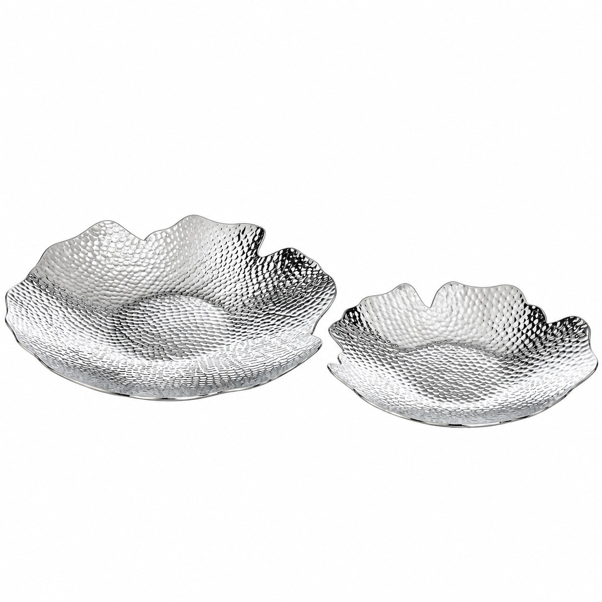 Jg. 2 Centros Prata Em Aluminio 33/43cm