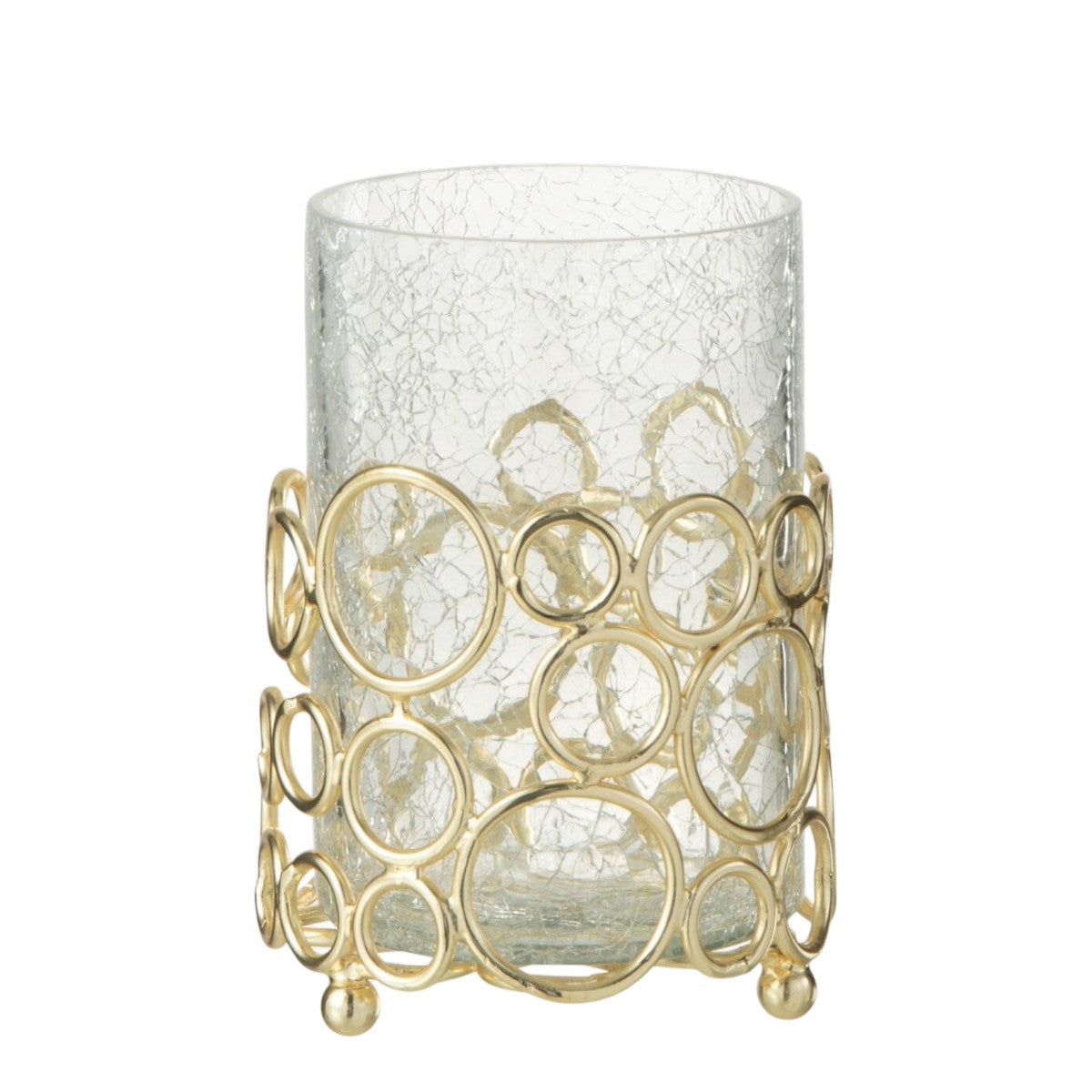 Vaso Kyev Em Vidro C/ Suporte Em Metal 17cm