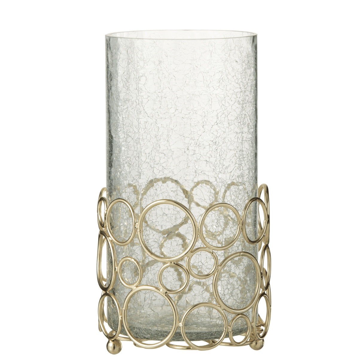Vaso Kyev Em Vidro C/ Suporte Em Metal 32cm
