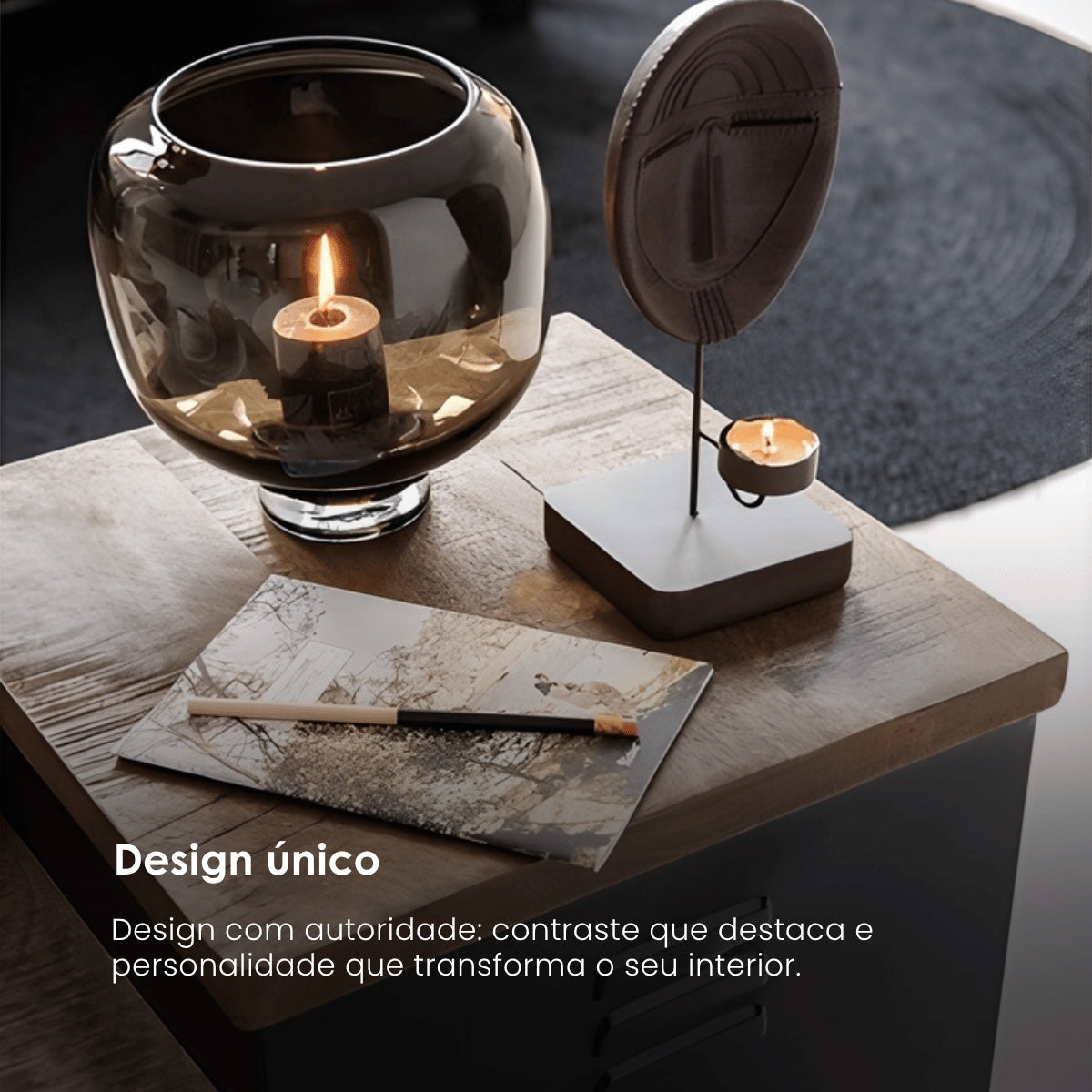 Vaso Marrom Em Vidro 14cm