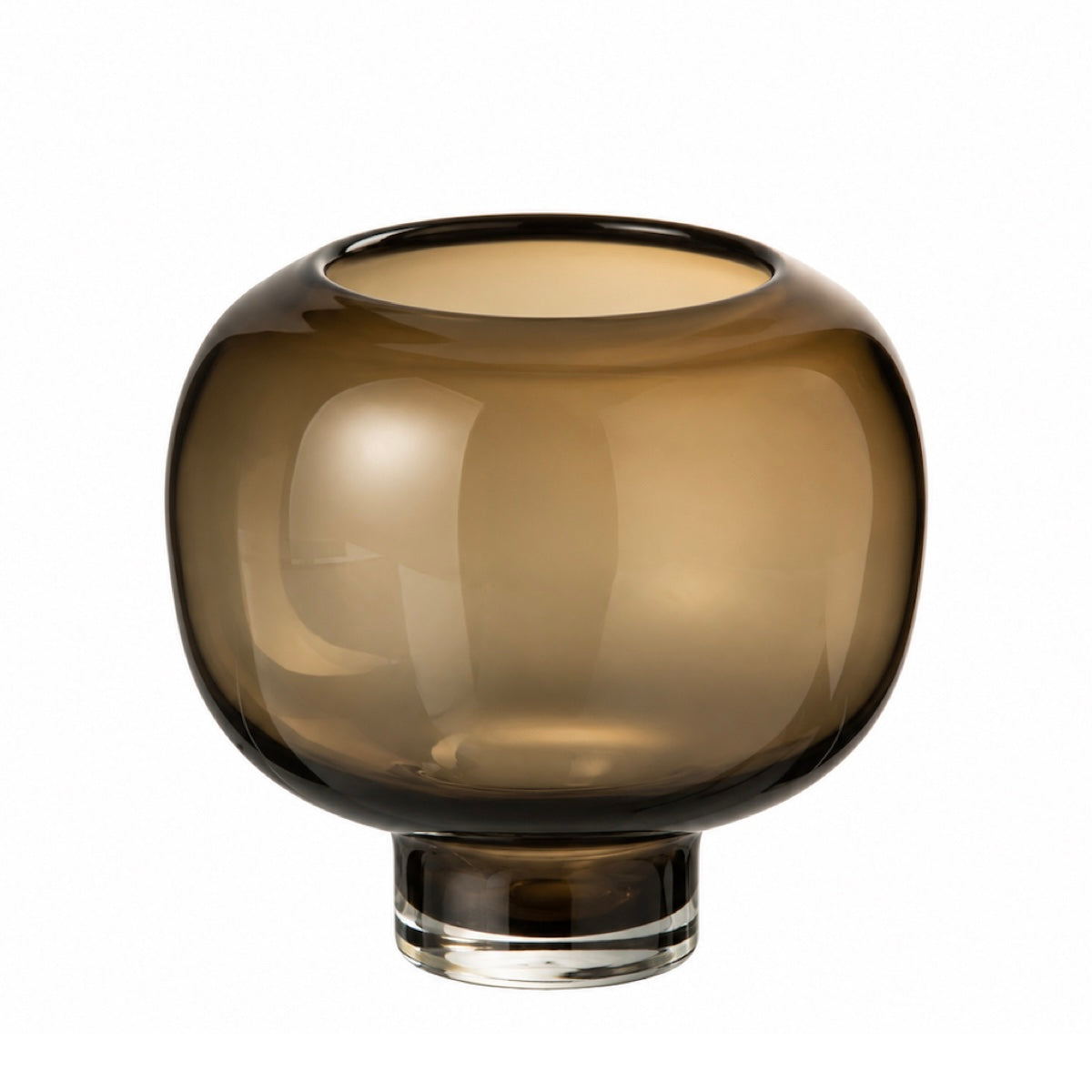 Vaso Marrom Em Vidro 20cm