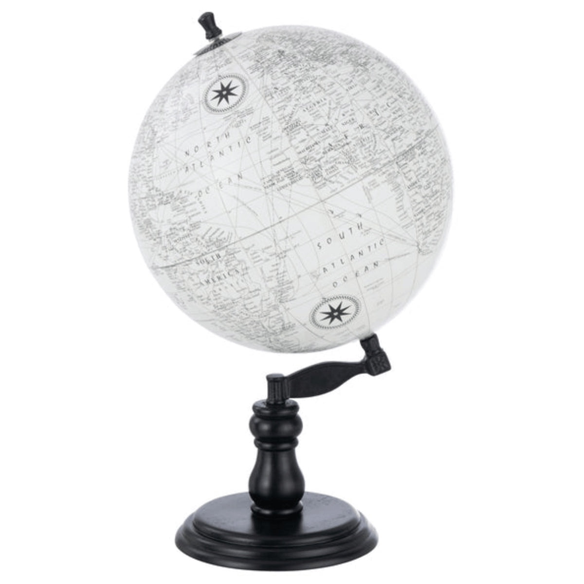 Globo Branco C/ Suporte Em Madeira 50cm