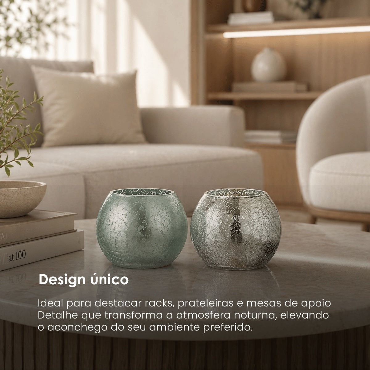 Jg. 2 Castiçais Fosco/Espelhado Verde 12cm