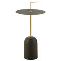 Mesal Lateral Disco Preto/Gold Em Metal 30X68cm