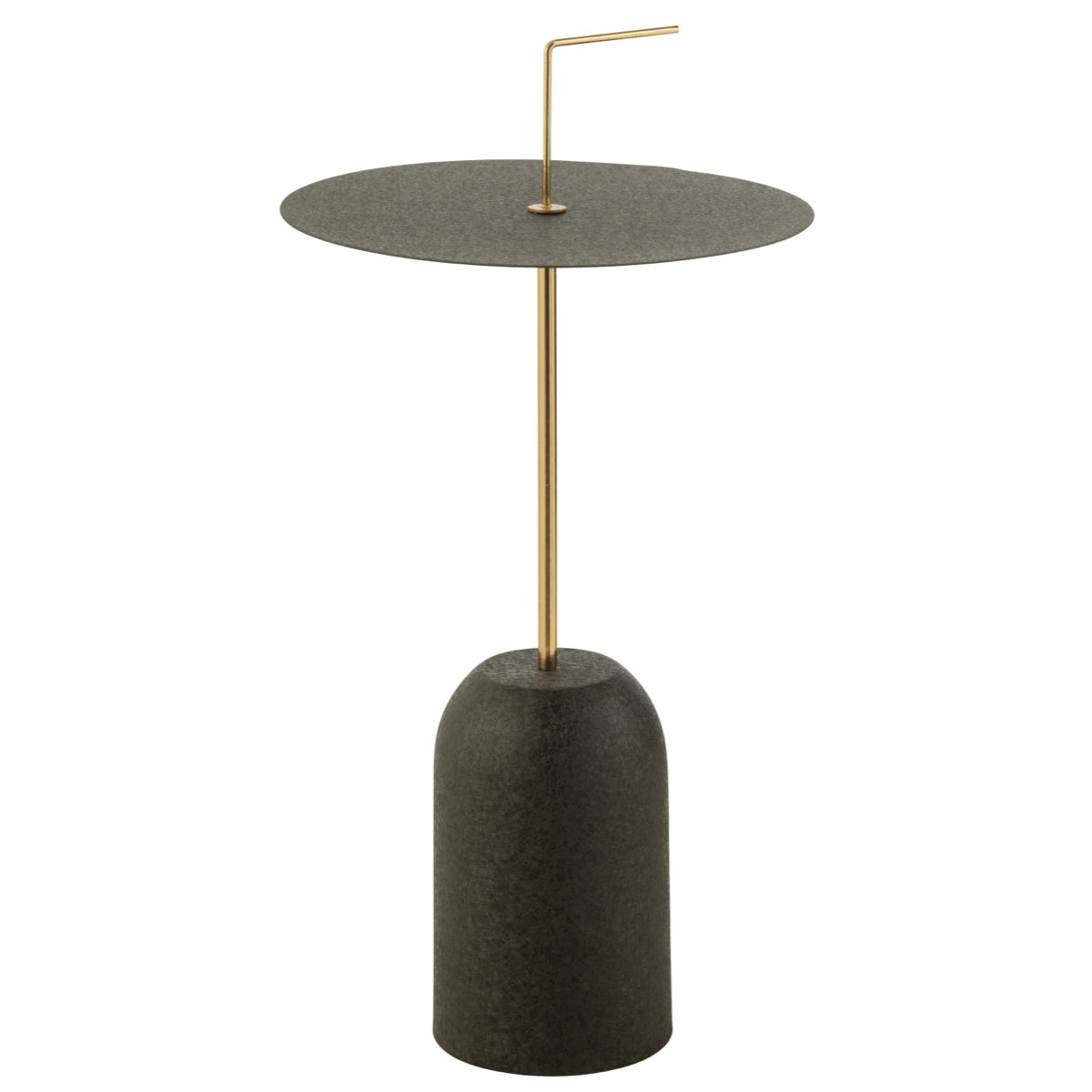 Mesal Lateral Disco Preto/Gold Em Metal 30X68cm