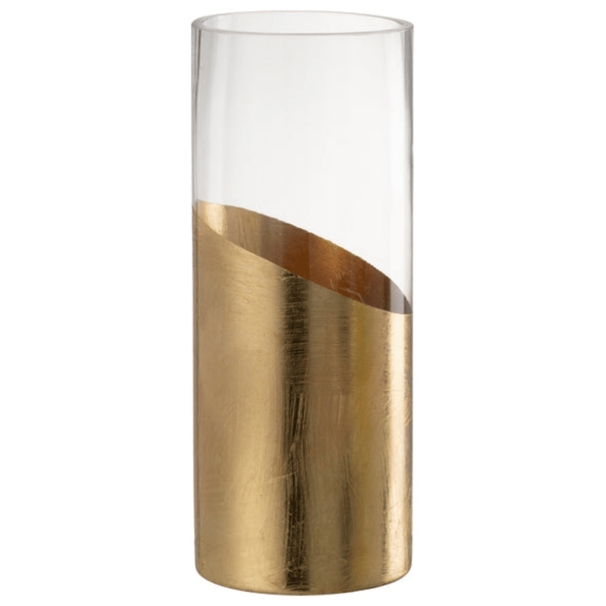 Vaso Moa Transparente/dourado 25cm