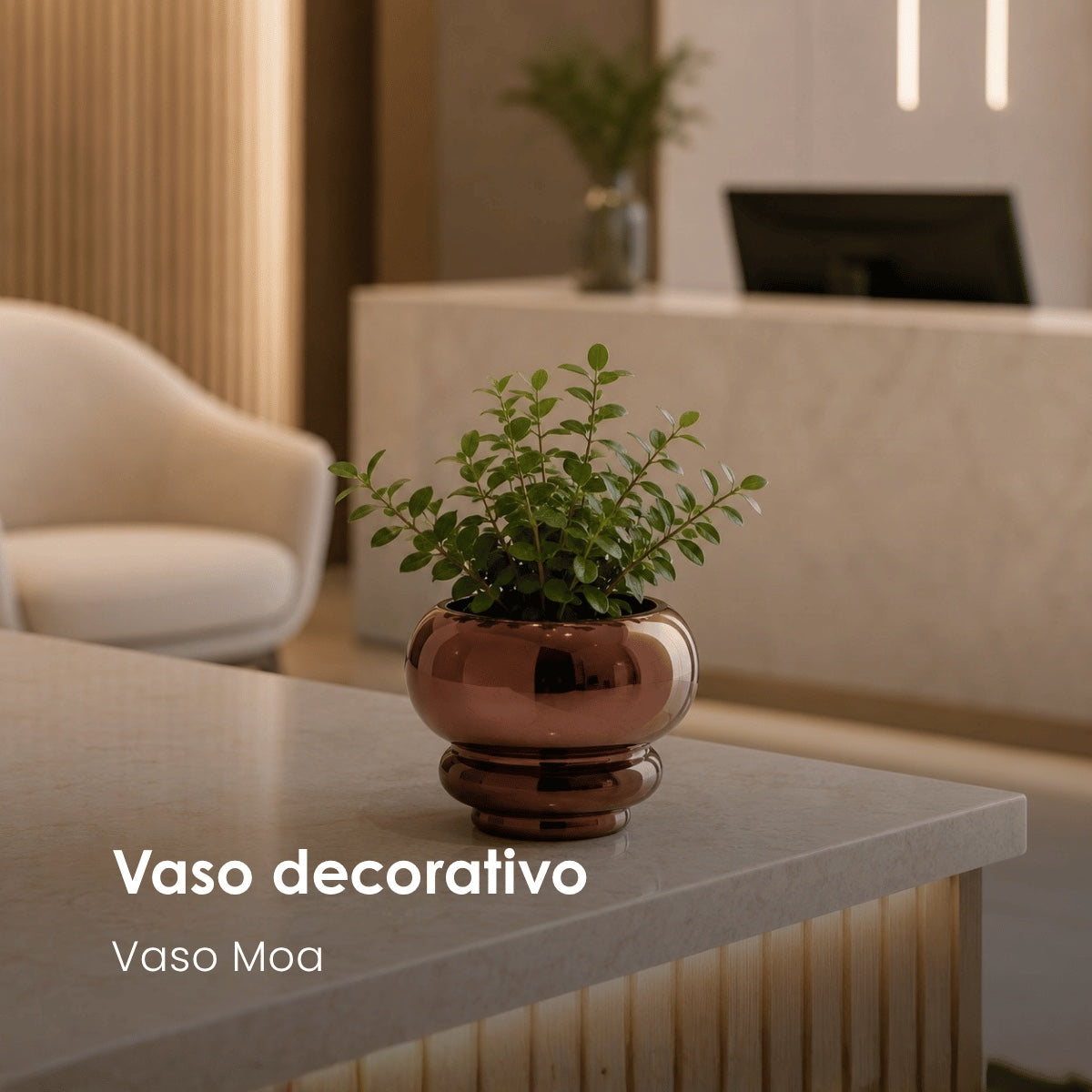 Vaso Layer Marrom Metalico 16X14cm