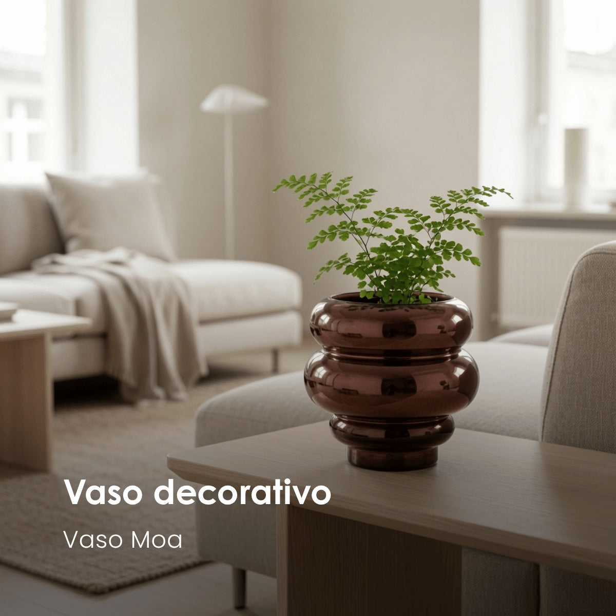 Vaso Layer Marrom Metalico 20cm
