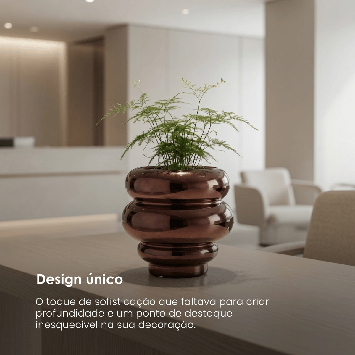 Vaso Layer Marrom Metalico 20cm