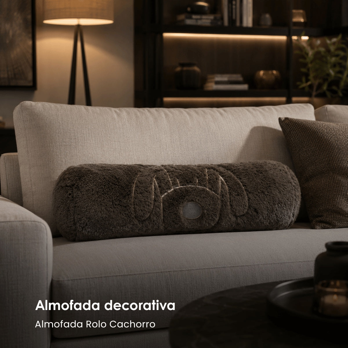 Almofada Rolo Cachorro 45x14cm