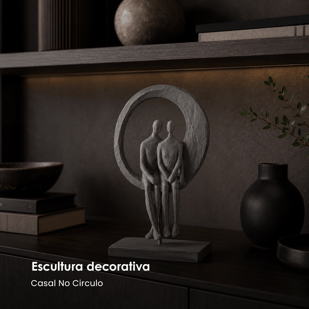 Escultura Casal No Circulo 31cm