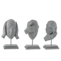 Jg. 3 Esculturas Face Cego/Surdo/Mudo 29cm