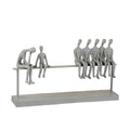 Escultura Familia Sentada No Banco 40x23cm