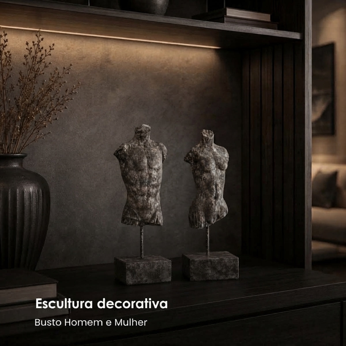 Jg. 2 Esculturas Busto H/m 31cm