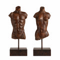 Jg. 2 Esculturas Busto Marrom H/m 31cm