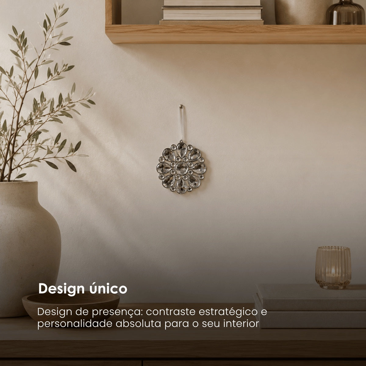 Enfeite Flor Em Cristal 9cm