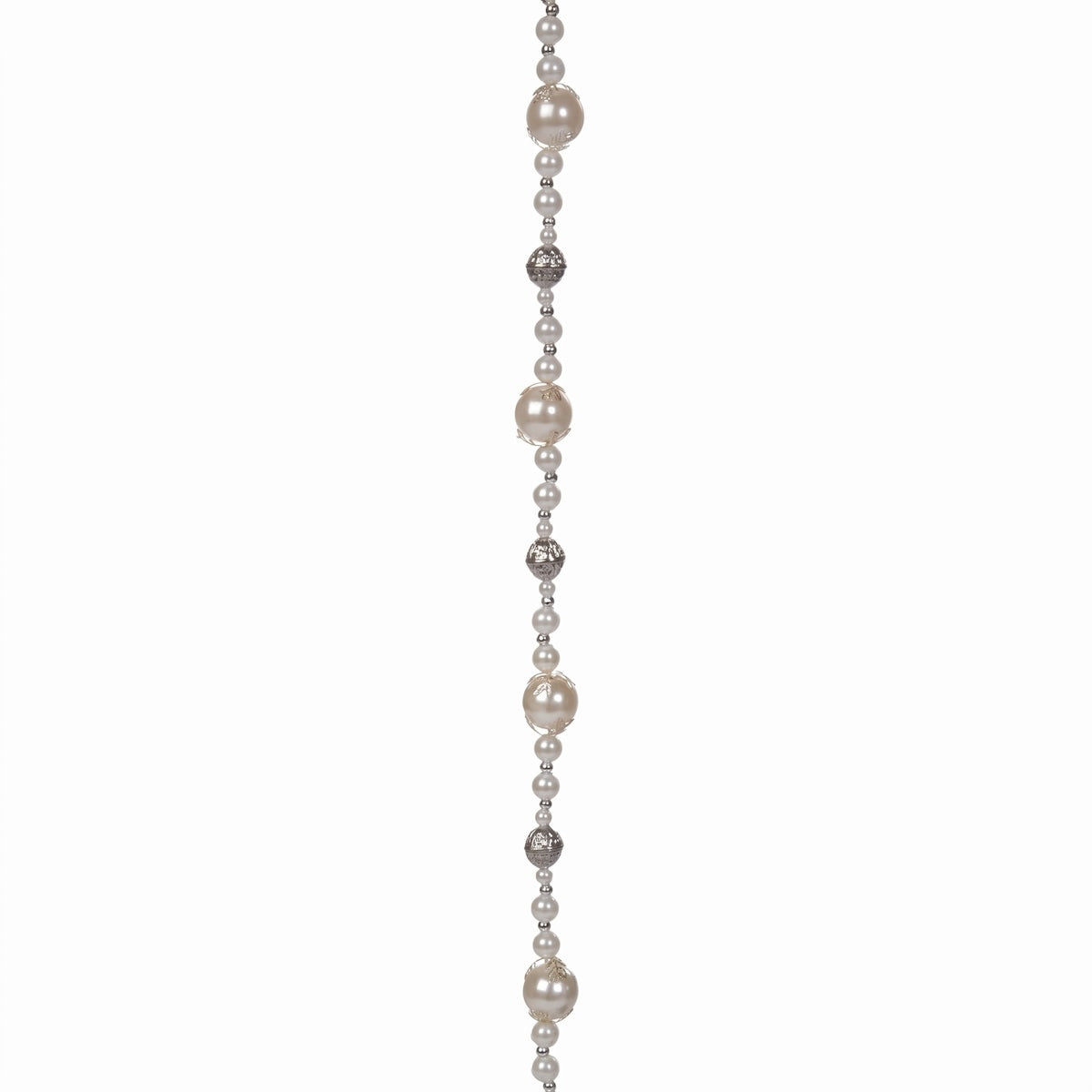 Fio Decorativo C/ Det. Marfim/prata 120cm