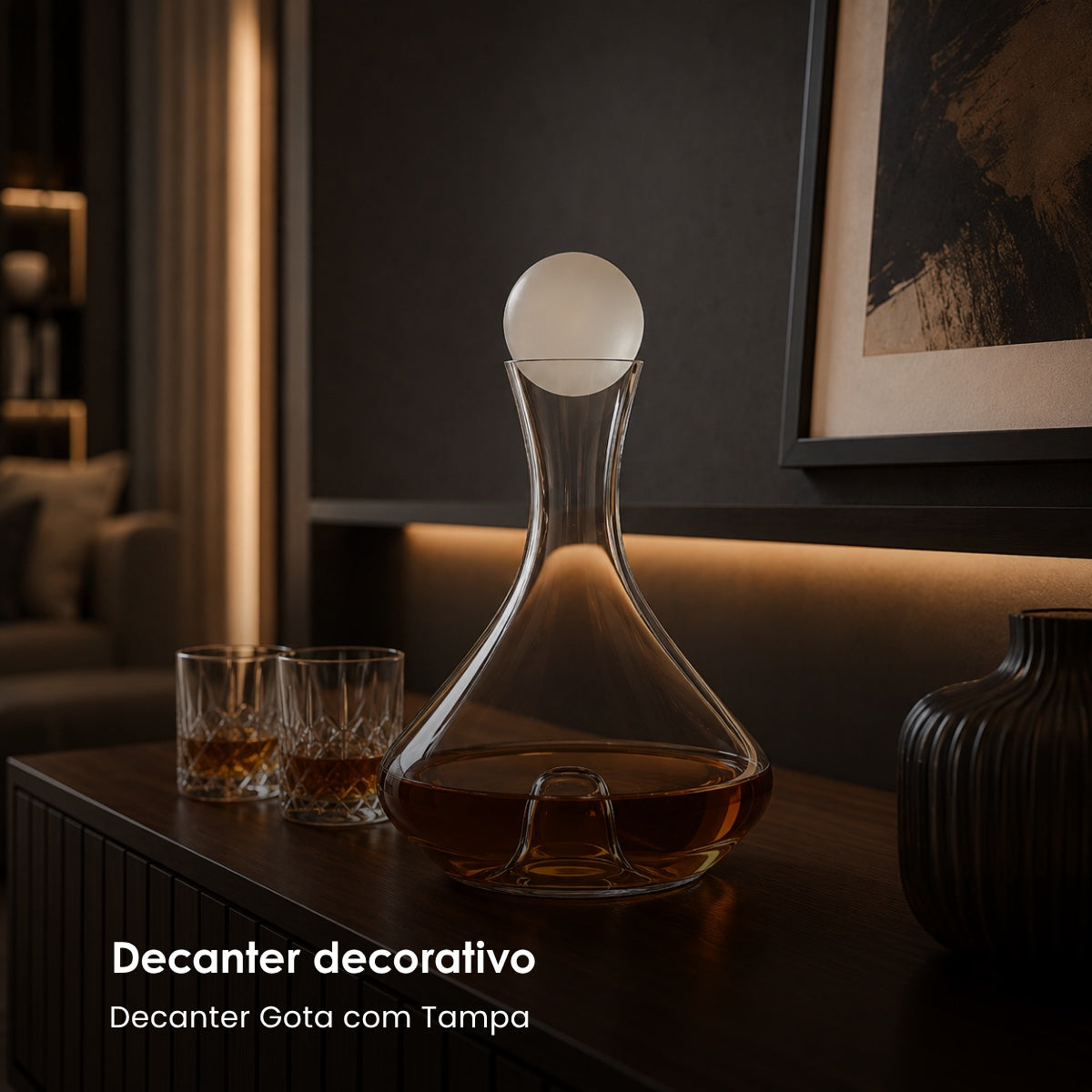 Decanter Gota C/ Tampa 20X32cm