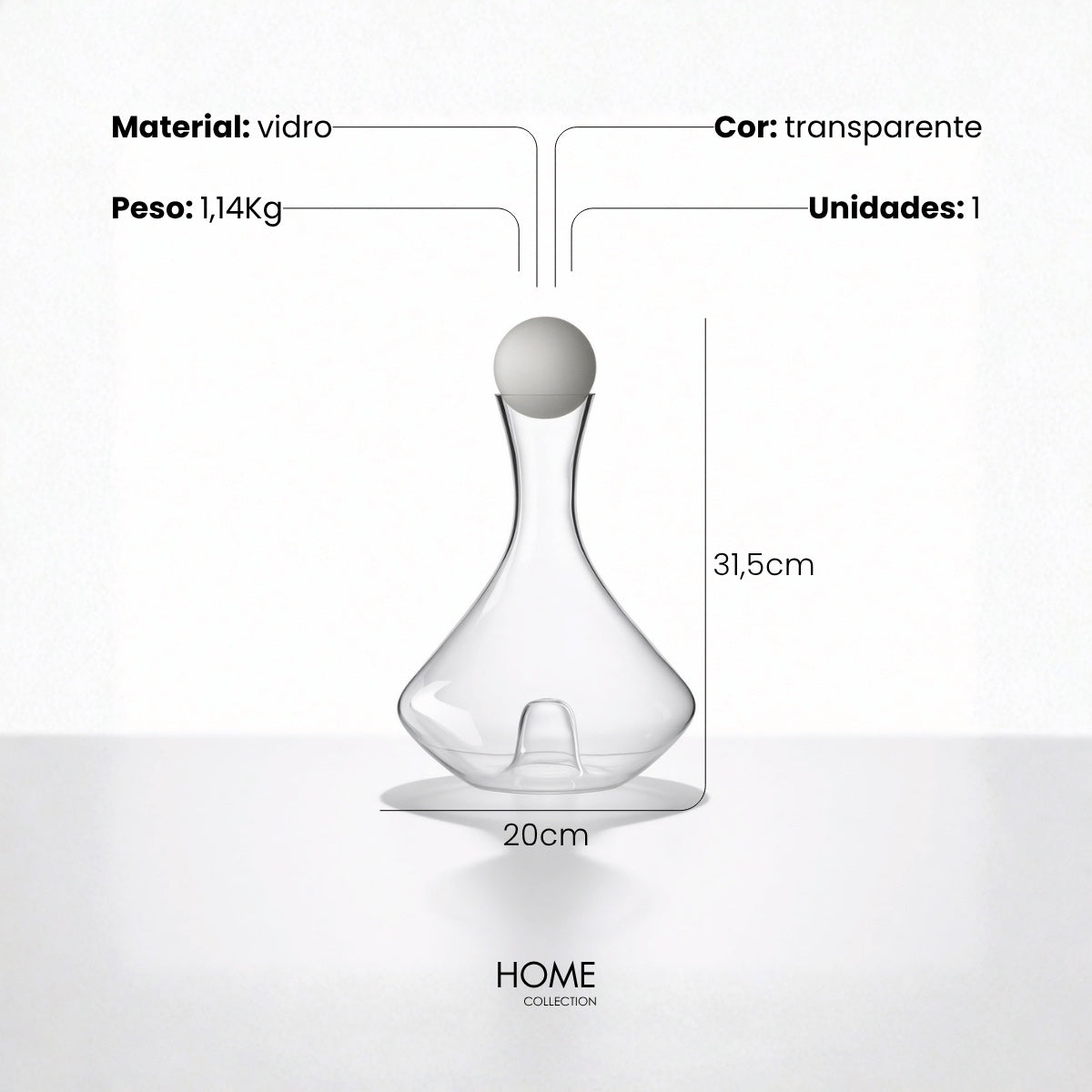 Decanter Gota C/ Tampa 20X32cm
