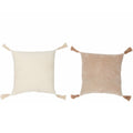 Jg. 2 Almofadas Tassel Bege/Branco 45cm