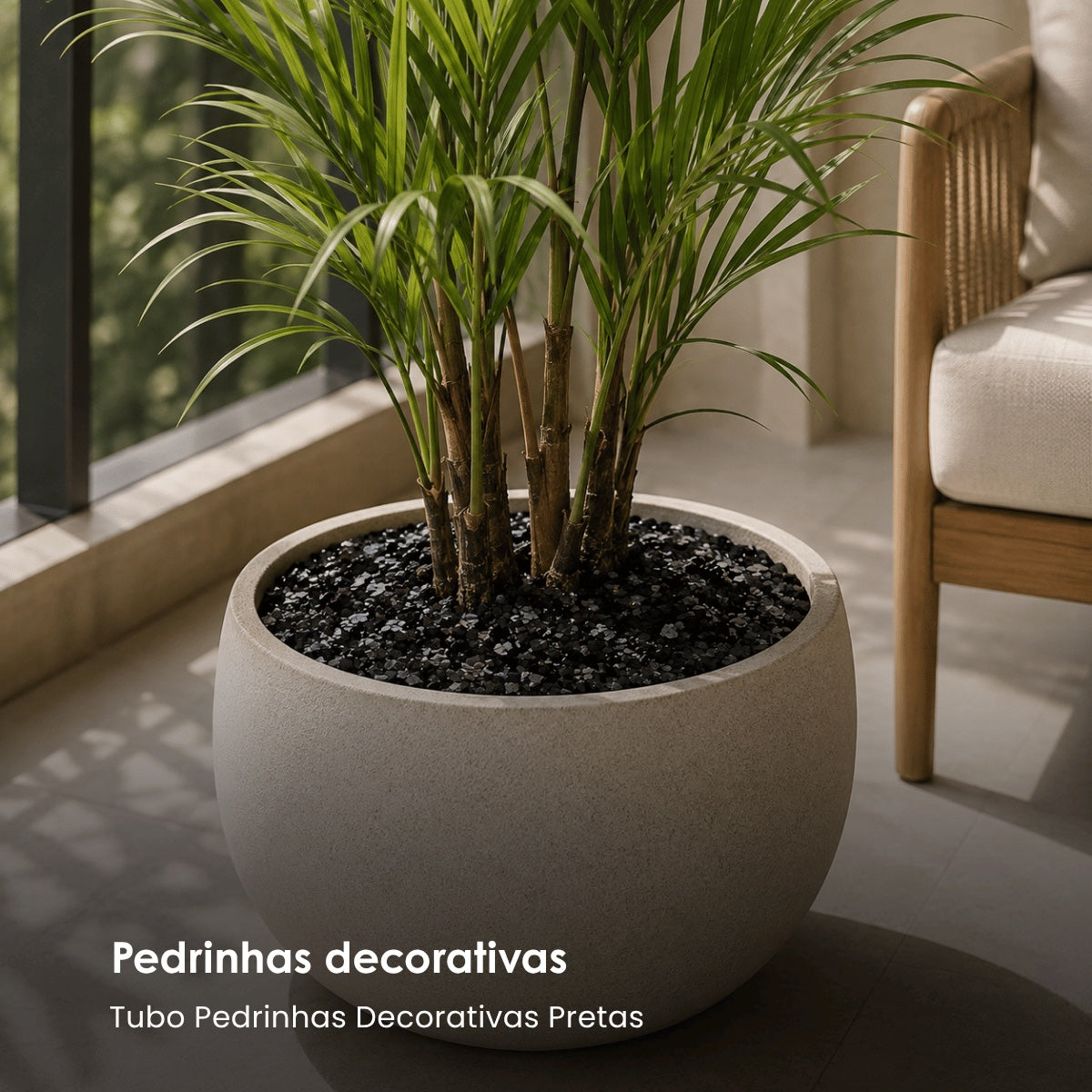 Tubo Pedrinhas Decorativas Pretas