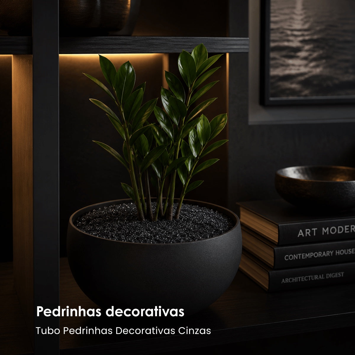 Tubo Pedrinhas Decorativas Cinzas