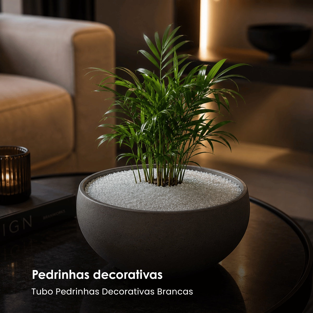 Tubo Pedrinhas Decorativas Brancas