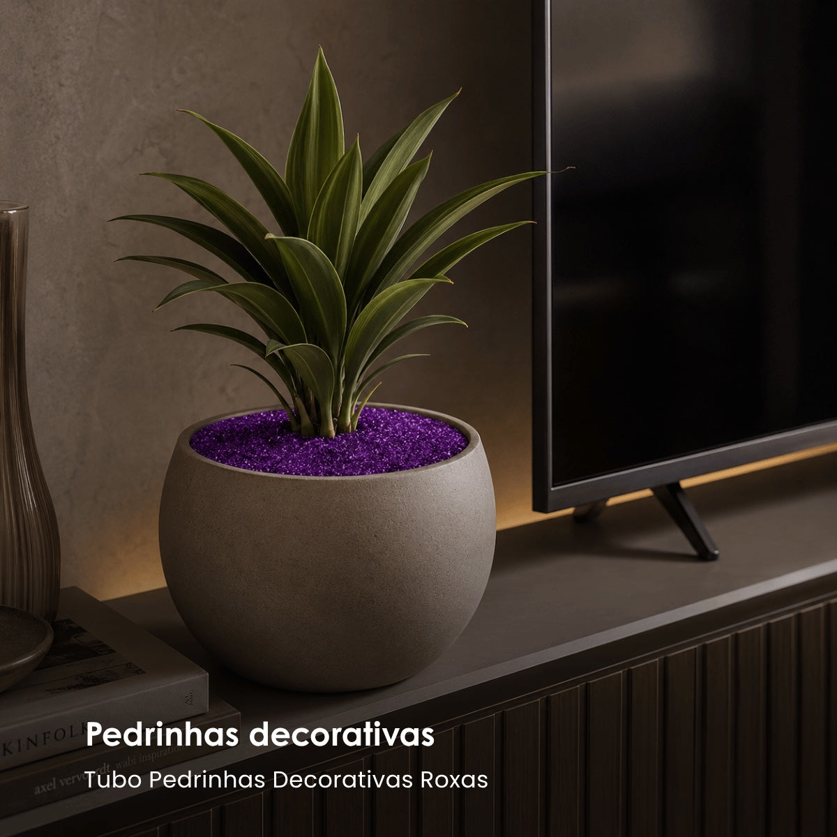 Tubo Pedrinhas Decorativas Roxas