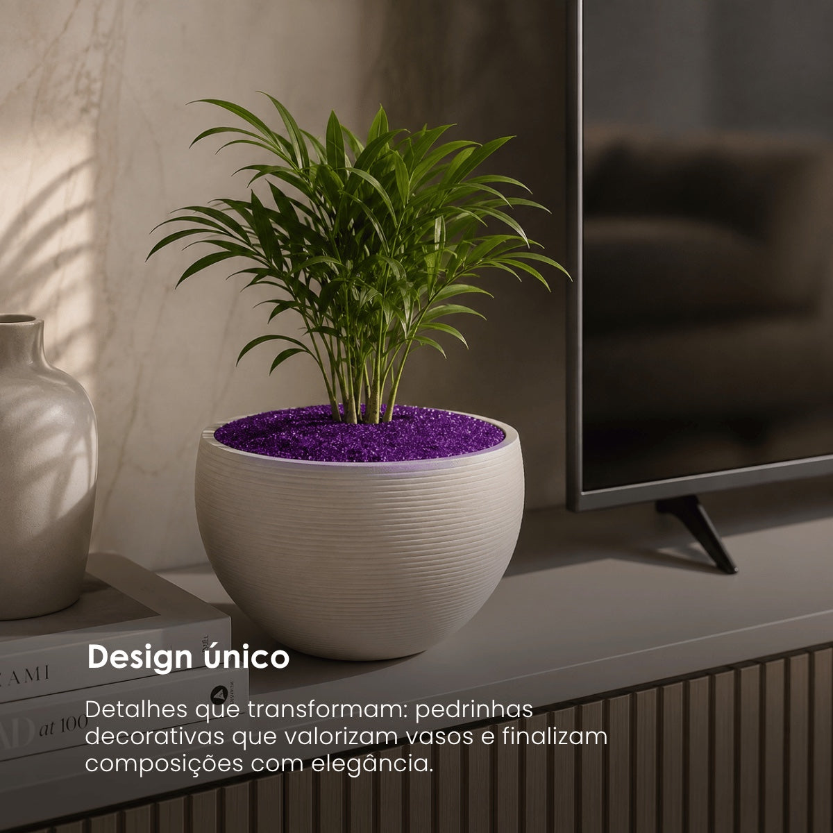 Tubo Pedrinhas Decorativas Roxas