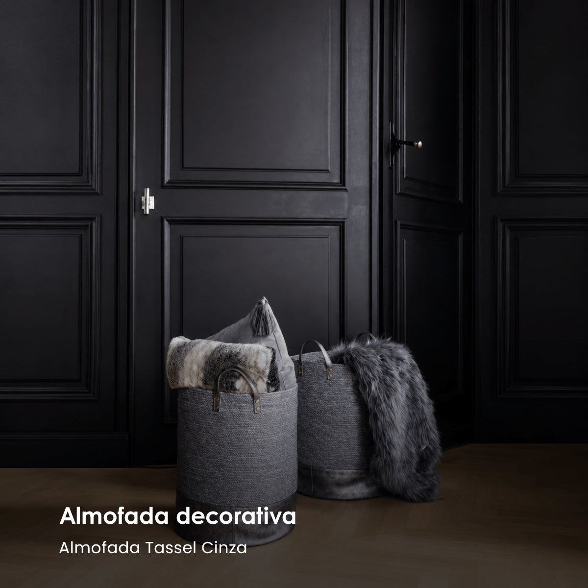 Almofada Tassel Cinza 43cm