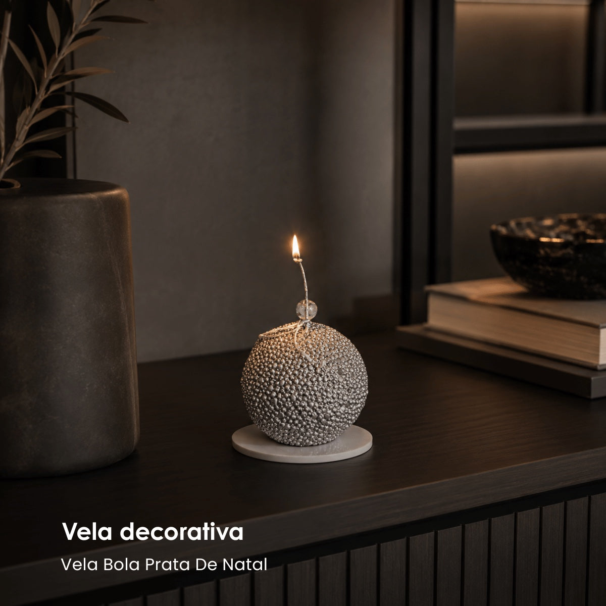 Vela Bola De Natal 6,5cm