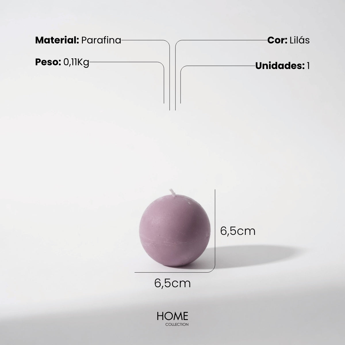 Vela Redonda Lavanda 6,5cm - 16h