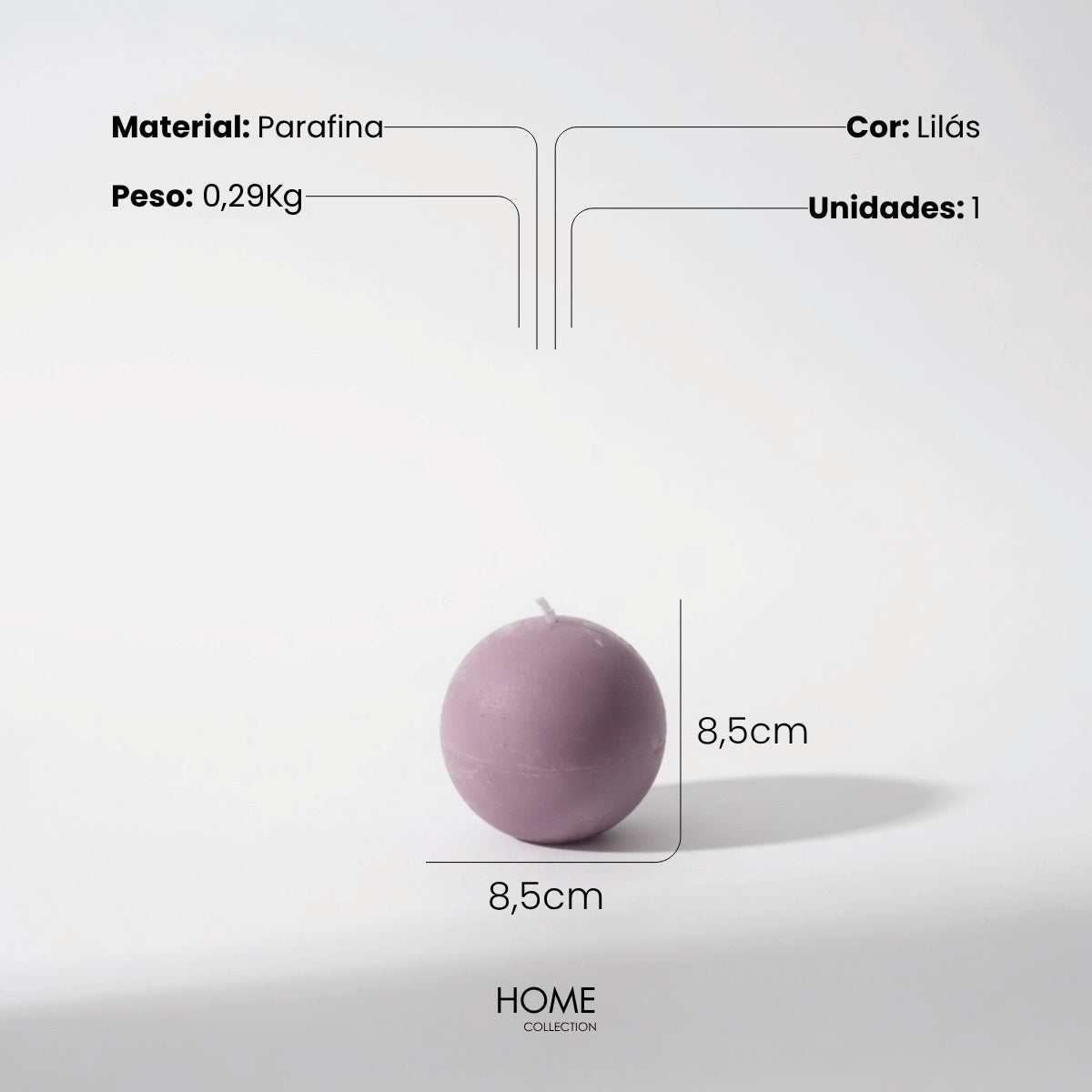 Vela Redonda Lavanda 8,5cm - 40h