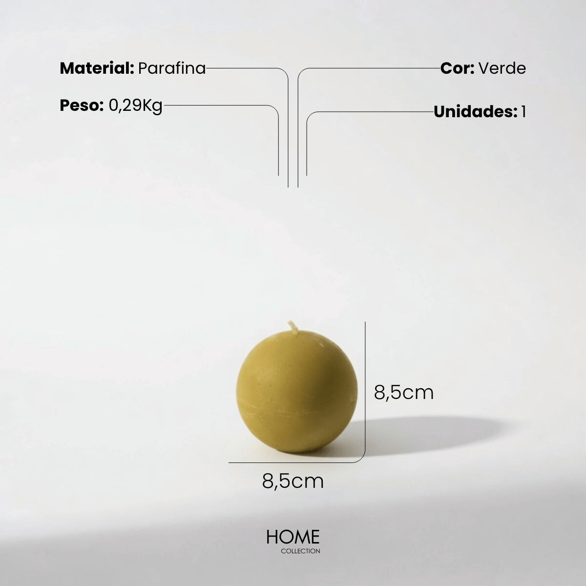 Vela Redonda Maçã Verde 8,5cm - 40h