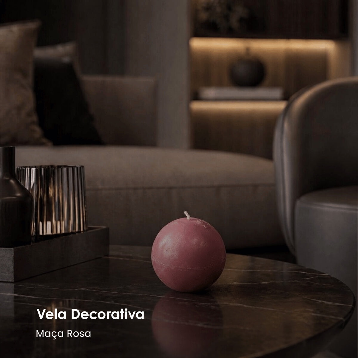 Vela Redonda Rosa 6,5cm - 16h