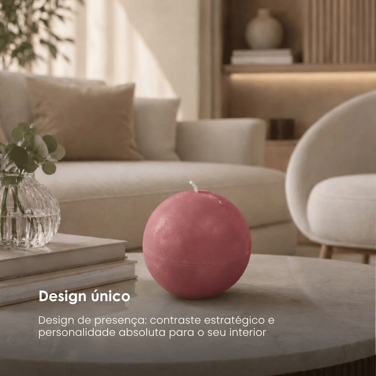 Vela Redonda Rosa 8,5cm - 40h