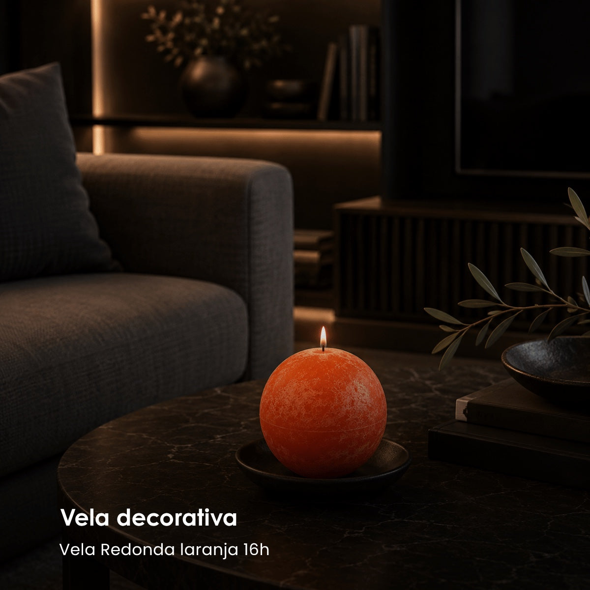 Vela Redonda Laranja 6,5cm - 16h
