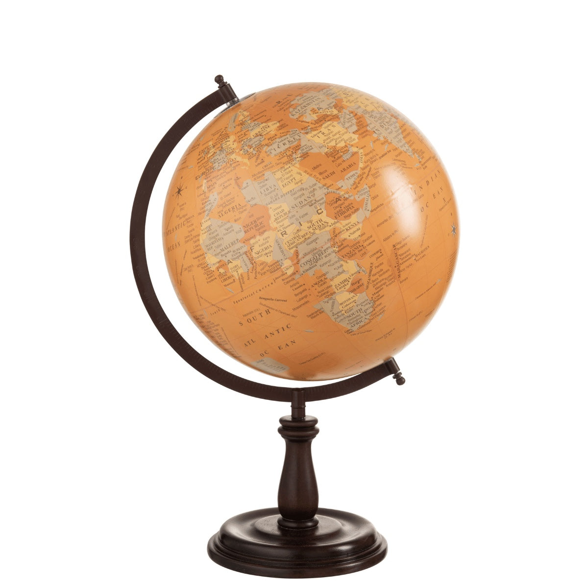 Globo Amarelo C/ Suporte Em Madeira 52cm