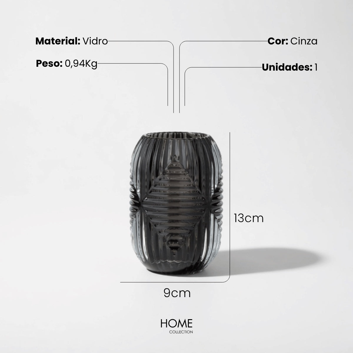 Castical Milano Cinza 13cm