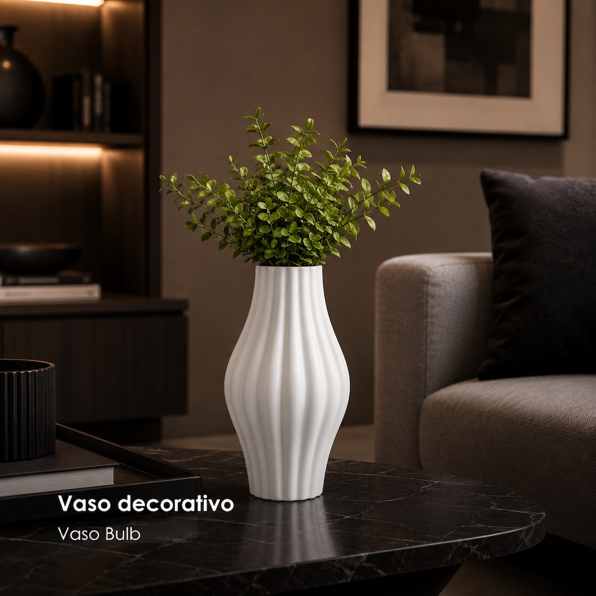 Vaso Bulb Branco 27cm