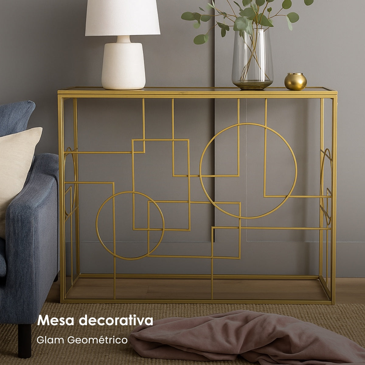 Aparador Glam Geométrico 120x36x81cm