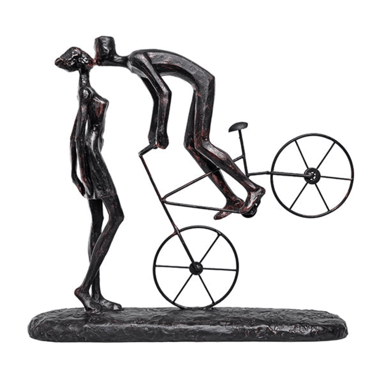 Escultura Casal Na Bicicleta 42x37cm